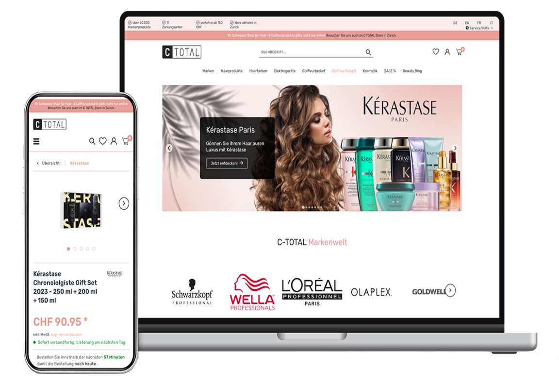 SINEOS Referenz C-TOTAL Shopware Mockup