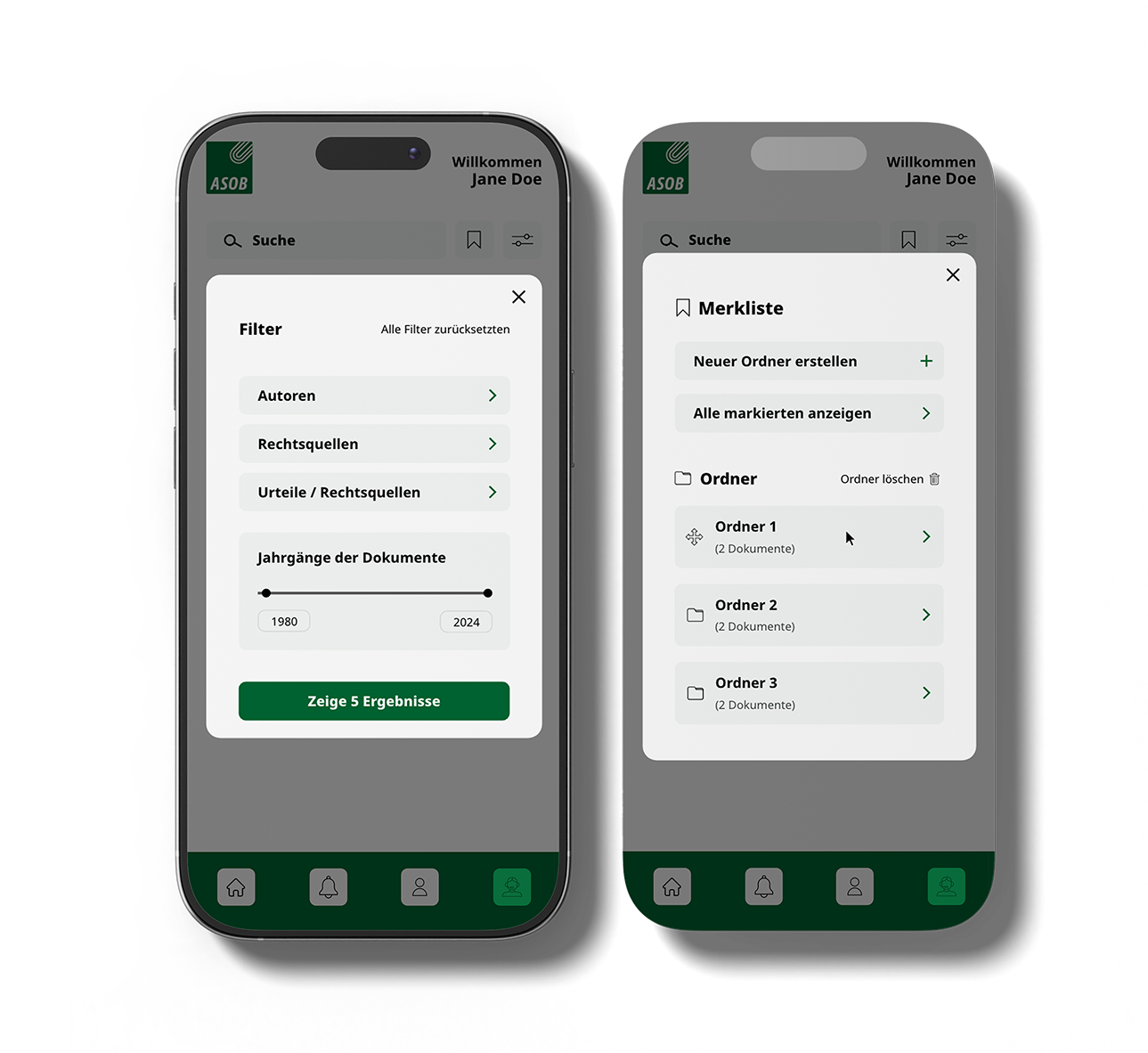 SINEOS Referenz ASOB mobile Mockup